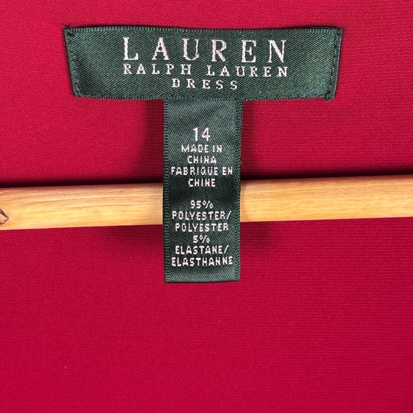 Lauren Ralph Lauren Womens 3/4 Sleeve Midi Dress Sz 14 Ruched Bodycon Stretch - Picture 4 of 10